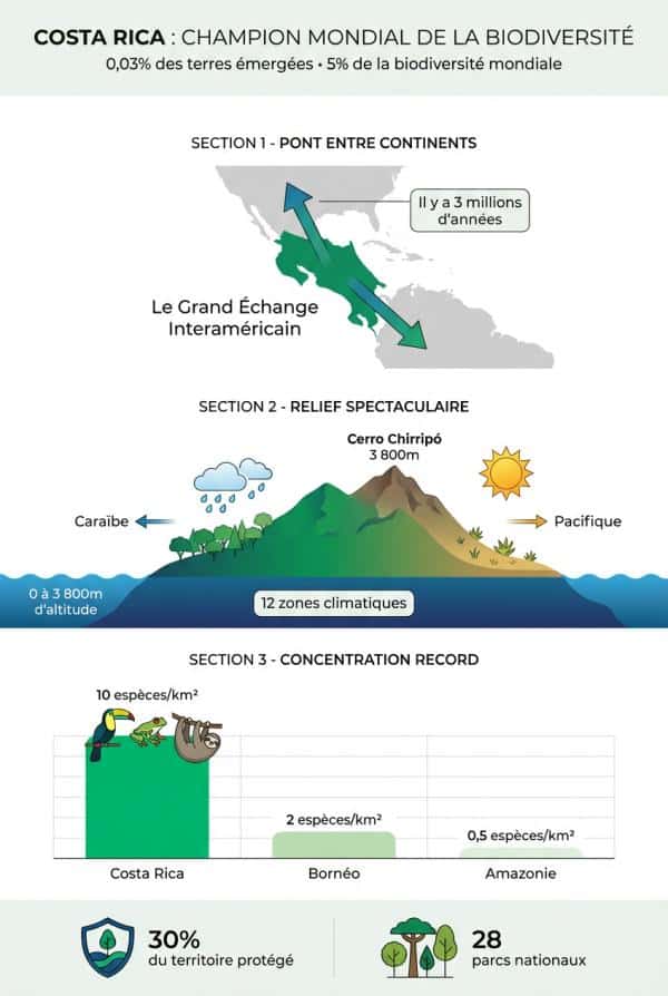 Pourquoi le Costa Rica concentre-t-il une biodiversité exceptionnelle ?